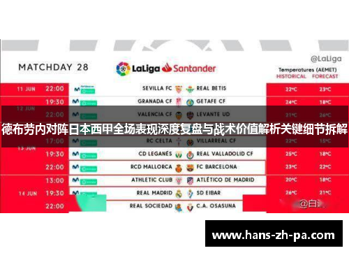 德布劳内对阵日本西甲全场表现深度复盘与战术价值解析关键细节拆解